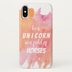 Watercolor Be a Unicorn in a Field of Horses iPhone X Case