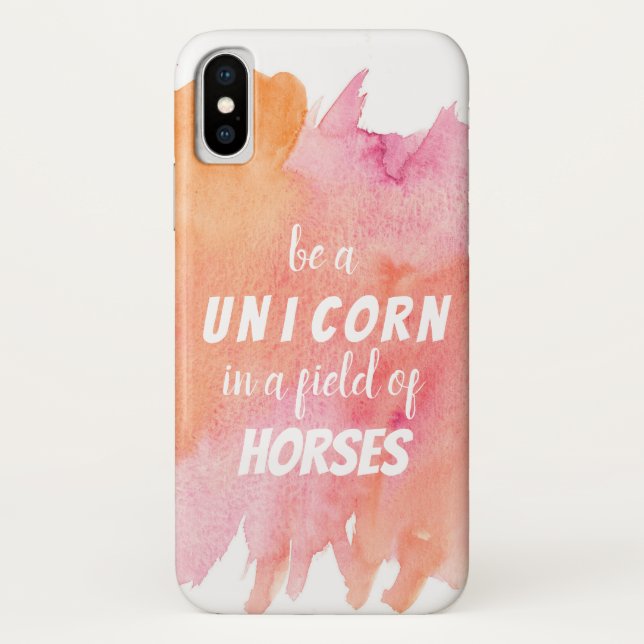 Watercolor Be a Unicorn in a Field of Horses Case-Mate iPhone Case (Back)