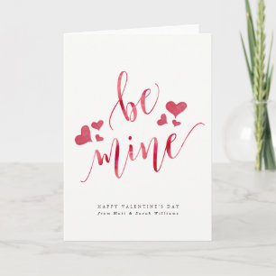 Watercolor Be Mine Valentine's Day Card