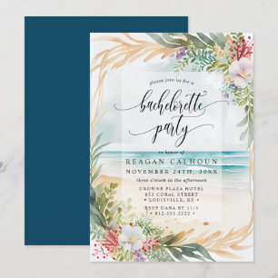 Watercolor Beach Bachelorette Party Invitation