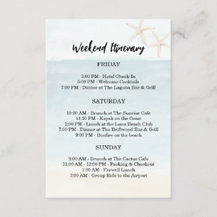 Watercolor Beach Bachelorette Party Weekend Enclosure Card