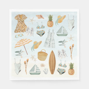 Watercolor Beach Bachelorette Party Weekend Napkin