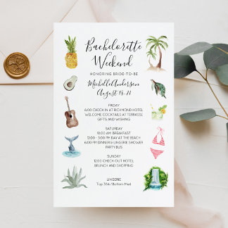 Watercolor Beach Bachelorette Weekend Itinerary