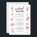 Watercolor Beach Birthday Weekend Itinerary Invitation<br><div class="desc">Watercolor Beach Theme Modern Calligraphic Birthday Weekend schedule timeline.
Design features an elegant modern style text layout. To make advanced changes,  please select "Click to customise further" option under Personalise this template.</div>