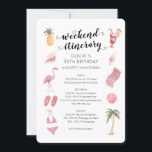 Watercolor Beach Birthday Weekend Itinerary Invitation<br><div class="desc">Watercolor Beach Theme Modern Calligraphic Birthday Weekend schedule timeline.
Design features an elegant modern style text layout. To make advanced changes,  please select "Click to customise further" option under Personalise this template.</div>