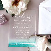 Watercolor Beach Caribbean Destination Wedding