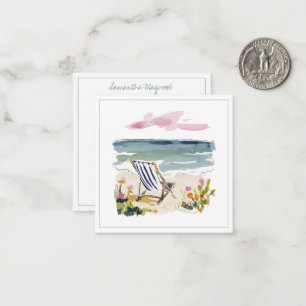 Watercolor Beach Chair Personalised Card