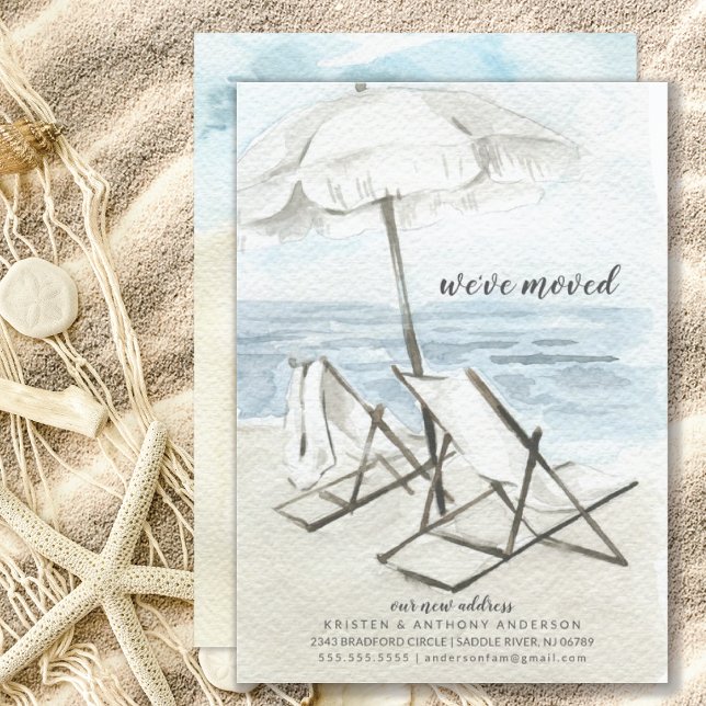 Watercolor Beach Chairs Moving Announcement (Creator Uploaded)