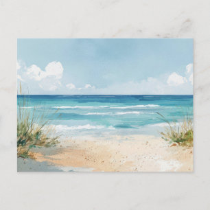 Watercolor Beach Coastal Art Postcard