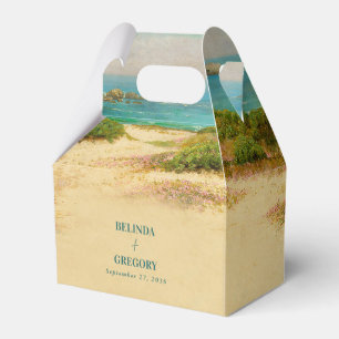 Watercolor Beach Coastal Wedding Destination Favour Box