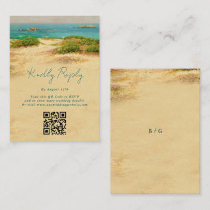 Watercolor Beach Coastal Wedding Enclosure Card