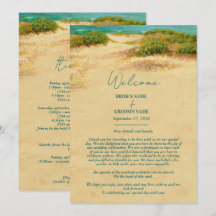 Watercolor Beach Coastal Wedding Itinerary