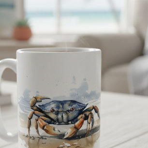 Watercolor Beach Crab Coffee Mug