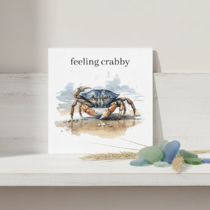 Watercolor Beach Crab, custom Invitation