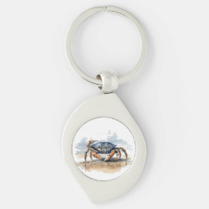 Watercolor Beach Crab Key Ring
