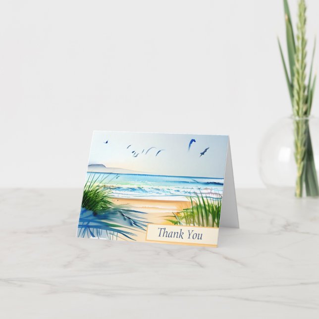 Watercolor beach customisable card (Front)