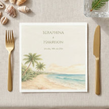 Watercolor Beach Destination Wedding Coastal 