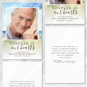 Watercolor Beach Funeral Sympathy Thank You Card