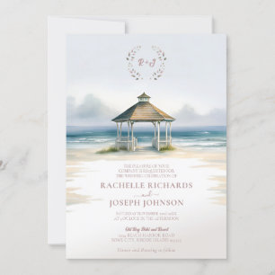 Watercolor Beach Gazebo Wedding Invitation