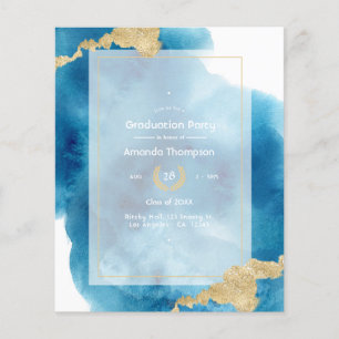Watercolor Beach Graduation Party Invitation Flyer