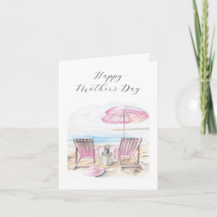 Watercolor Beach Greeting Card For Mother's Day
