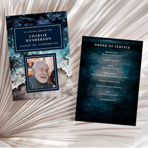 Watercolor Beach In Loving Memory Funeral/Memorial Programme