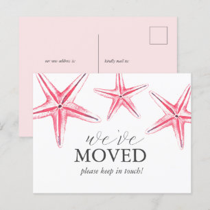 Watercolor Beach Moving Announcement Postcards