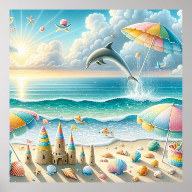 Watercolor Beach Nursery Poster (Front)