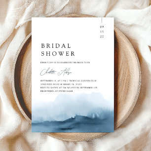 Watercolor Beach Ocean Bridal Shower Invitation