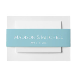 Watercolor Beach Ocean Destination Wedding Invitation Belly Band