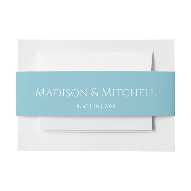 Watercolor Beach Ocean Destination Wedding Invitation Belly Band (Front Example)