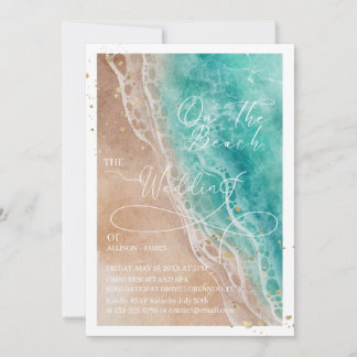 Watercolor Beach On The Beach SIMPLE Invitation