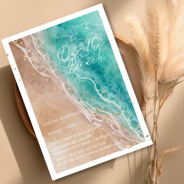 Watercolor Beach On The Beach Wedding  Invitation (Creator Uploaded)