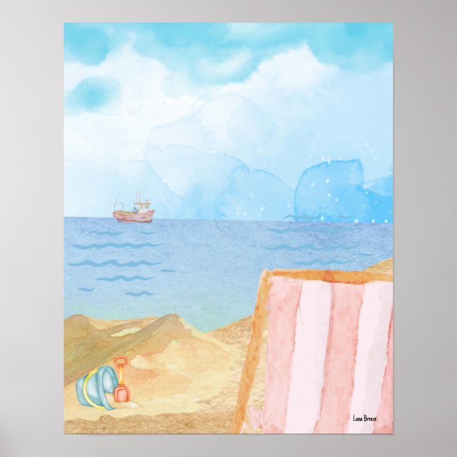Watercolor Beach Poster (Front)