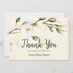 *~* Watercolor Beach Rose Bridal Shower Blush Thank You Card