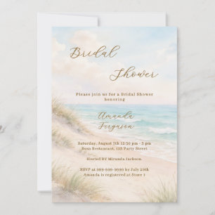 Watercolor beach sand dunes Bridal Shower Invitation