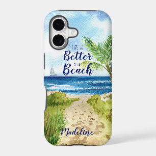 Watercolor Beach Scene Life is Better at the Beach