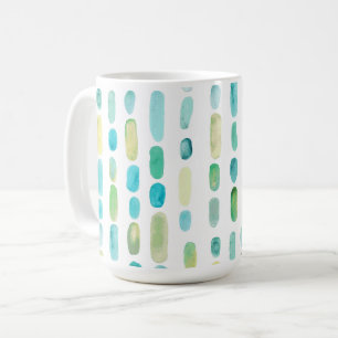 Watercolor Beach Sea Glass Gems Coffee Mug