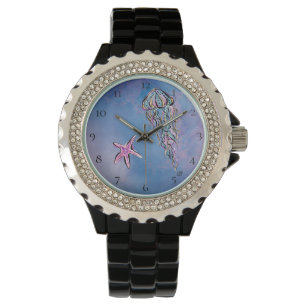 *~* Watercolor Beach Sea Jelly Fish Star Fish Chic Watch