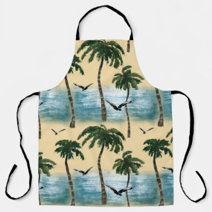 Watercolor beach, seamless tranquillity apron