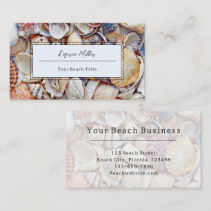 Watercolor Beach Seashells  Business Card