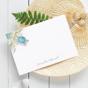 Watercolor Beach Stationery Personalised Note Card