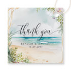 Watercolor Beach Summer Wedding Thank You