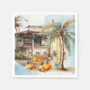 Watercolor Beach Thanksgiving Napkin