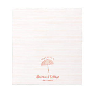 Watercolor Beach Umbrella Tropical Notepad