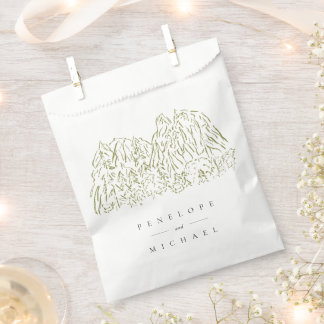 Watercolor Beach Umbrellas Wedding Thank You Favour Bags
