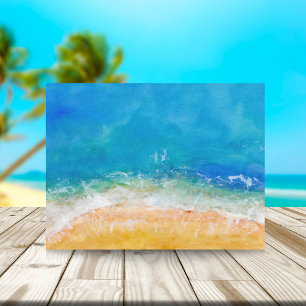 Watercolor Beach View Postcard