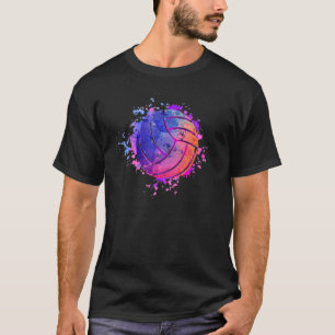 Watercolor Beach Volleyball  Team Sports Fan Playe T-Shirt