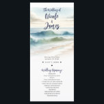 Watercolor Beach Waves Coastal Wedding Program Programme<br><div class="desc">Custom Wedding program. Matching items are available,  check out the entire collection.
Customise this for your Wedding or special event.</div>