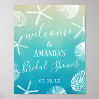 Watercolor Beach Wedding Bridal Shower Welcome